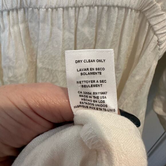 Rachel Pally Jacquard Yaritza Cream Ecru Minimalist Coastal Midi Dress Small - Picture 14 of 14